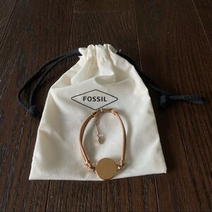 Fossil leather strap disc bracelet